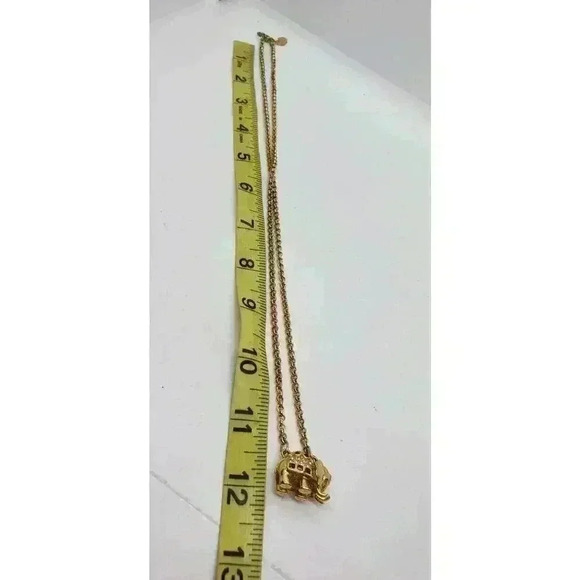 Vintage Joan Rivers Swarovski Crystal Elephant Gold Electroplate Necklace 1990s - Picture 14 of 16